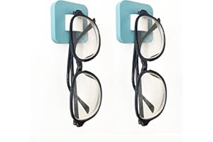 FINDAMAZE 2pcs Wood Sunglasses Organizer Sunglasses Holder Wall Mounted Eyeglasses Storage Glasses Display stand (Lake Blue)