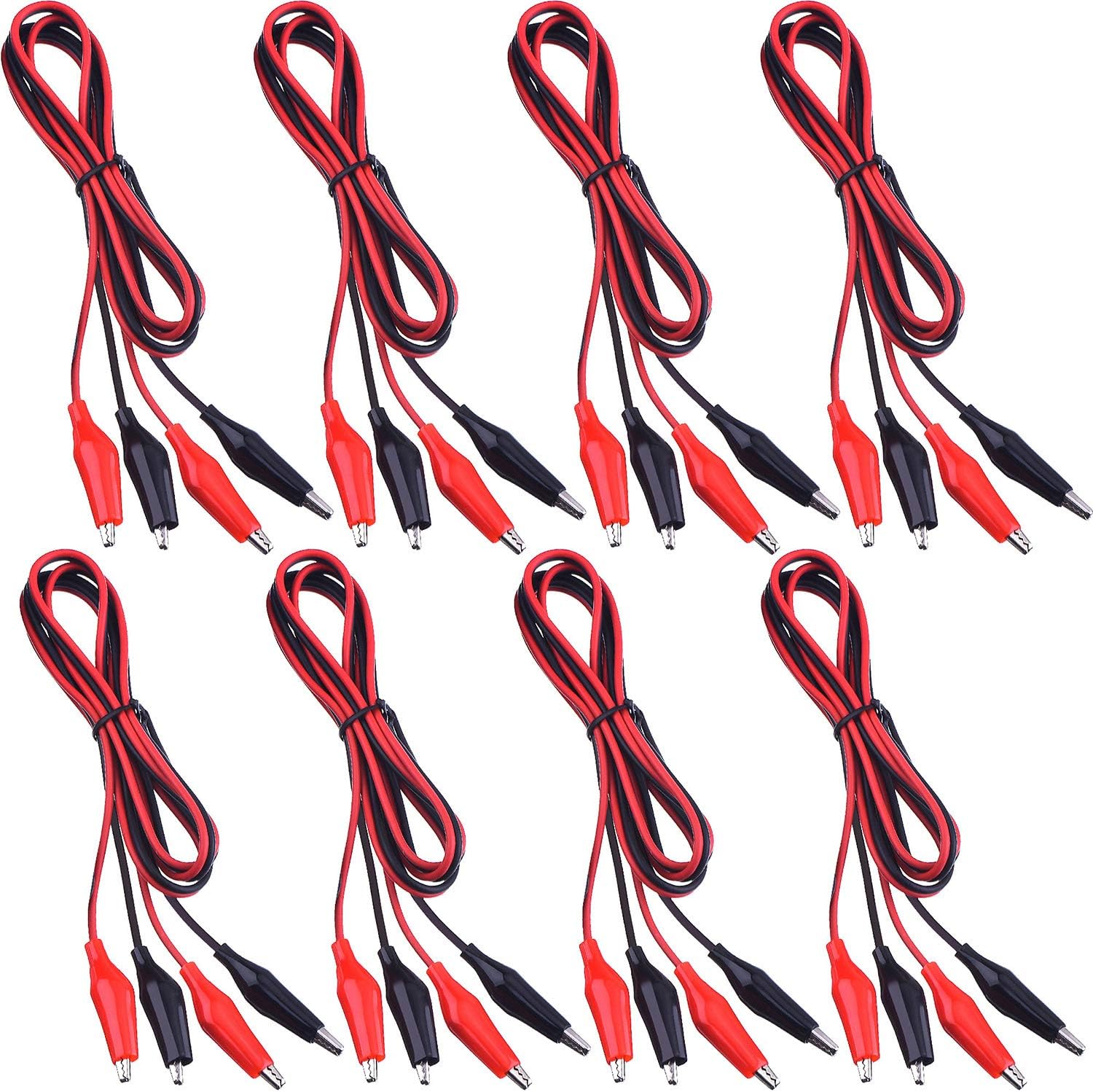 8 Grupos Juego de Cables de Prueba de 1m con Pinza de Cocodrilo Kit de Cable Alambre de 8 Grupos Juego de Cables de Prueba de 1m con Pinza de Cocodrilo Kit de Cable Alambre de
