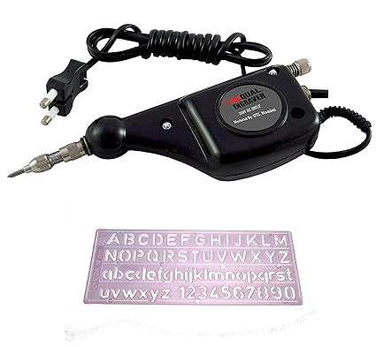 UniQual Engraver of Carbide Tip with Alphabet & Number Stencil for engraving on metal, wood, leather, plastic, etc. Engraving Tool/Engraving Machine/Engraving Pen useful for many applications