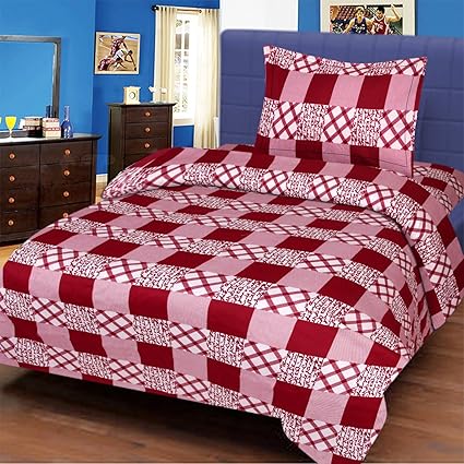 Amayra Home Polycotton 180TC 3D Luxury Printed Designer Single Bedsheet with 1 Pillow Cover(Multicolour)