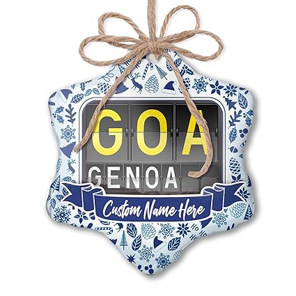 Amazon Com Neonblond Custom Tree Ornament Goa Airport Code