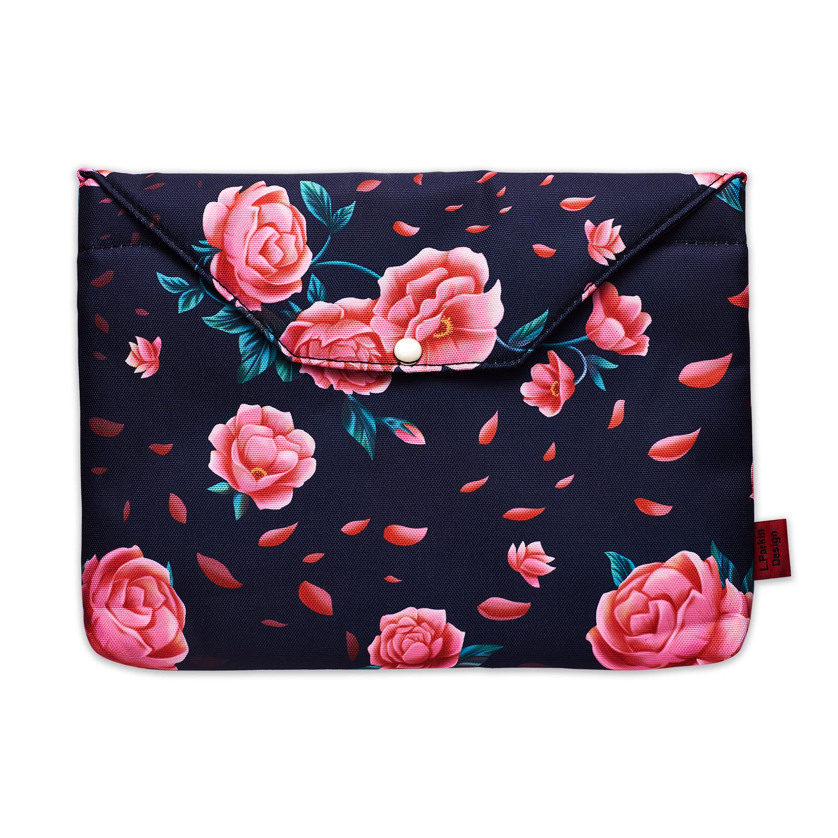Camellia Floral Book Sleeve Protector Pouch Book Covers for Paperbacks, Book Sleeves with Zipper Padded, 11.4 x 9 Inch