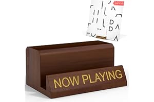 HEATHER & WILLOW Now Playing Vinyl Stand | Wood Record Holder Display | Spinning Vinyl Accessories Rack