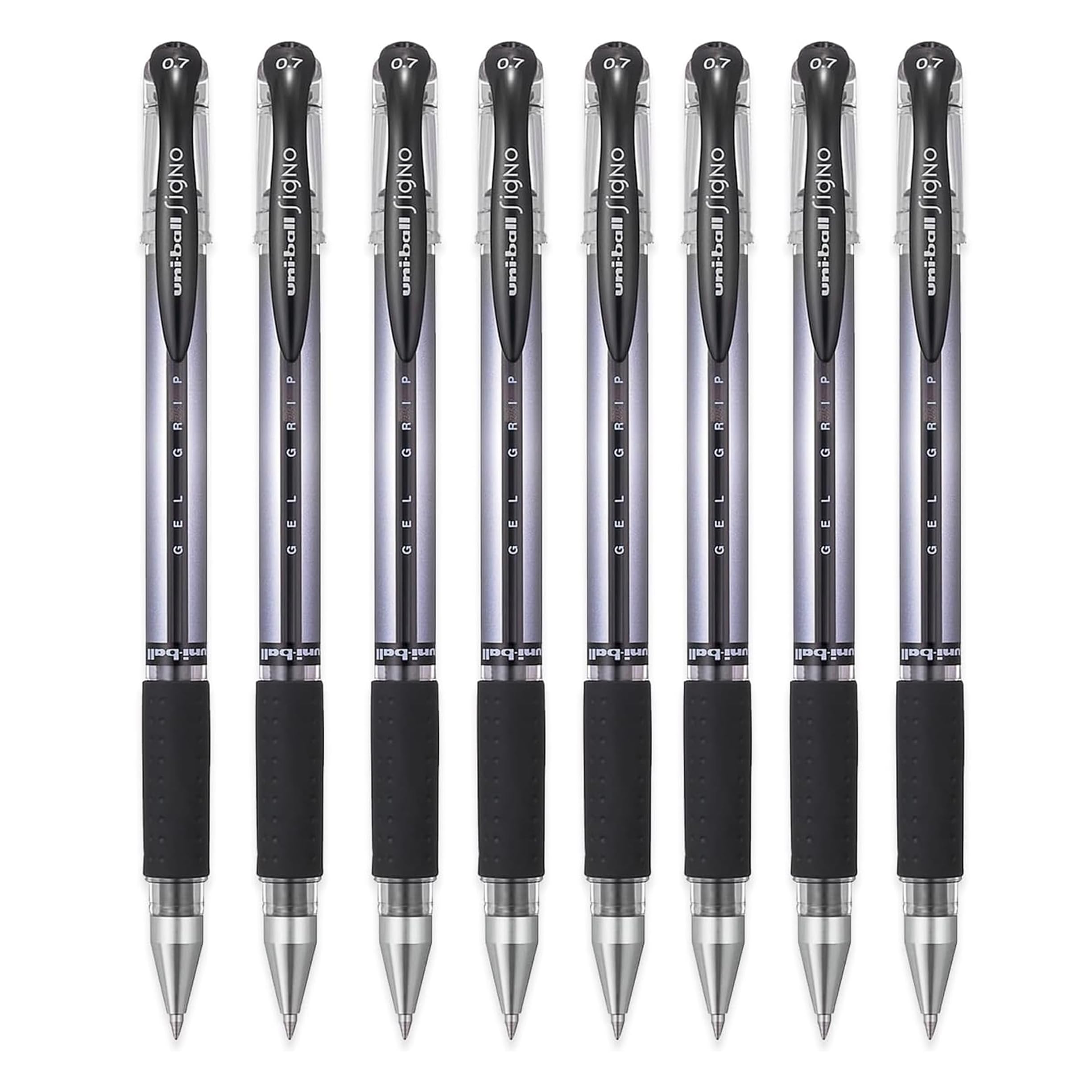 uni-ball UM-151 Signo Gel Grip Rollerball Pen - 0.7mm - Black Ink (8)