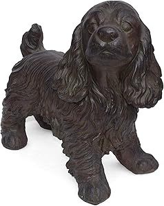 Christopher Knight Home 309256 Messiah Outdoor Cocker Spaniel Dog Garden Statue, Brown Finish
