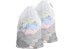 2Pcs Mesh Laundry Bags with Drawstring, 23.6×35.4inch Extra Large Heavy Duty Delicates Washing Bag, Machine Washable Storage 