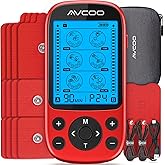 AVCOO Dual Channel TENS Unit Muscle Stimulator, 3-in-1 EMS TENS Machine with 24 Modes & 40 Levels, Rechargeable EMS Massager for Neck, Shoulder, Sciatica & Back Pain Relief with 12 Pads, EVA Case