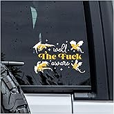 MYMKO Well the Fuck Aware Decal, Dragon Fourth Wing Car Window Decals, 6 Inches UV DTF Tranfer Car Stickers, Weatherproof Car Truck Window Bumper Sticker,Bookish Car Stickers and Decals for Book Lover