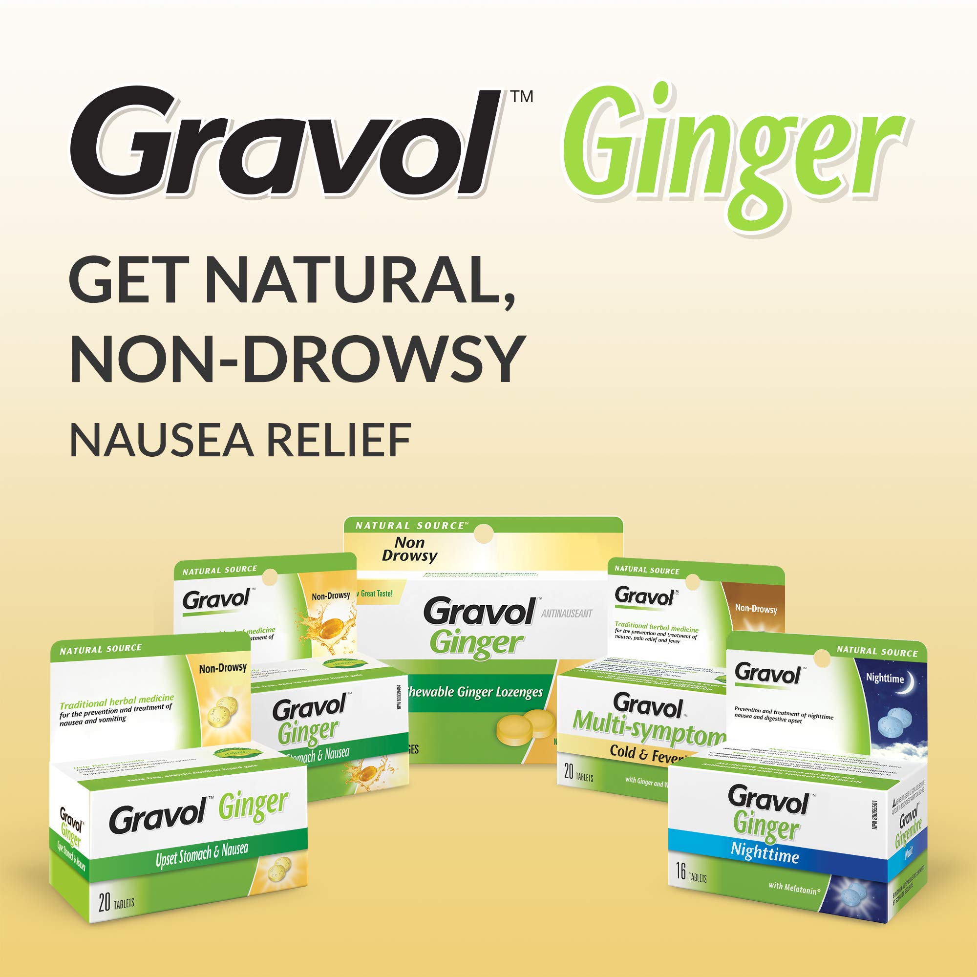 Certified Organic Ginger GRAVOL (20 Chewable Lozenges)500mg