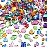 SUNNYCLUE 300Pcs Sew on Rhinestones Acrylic Rhinestone Random Mixed Colorful Assorted Shapes Flatback Crystal Gems Beads Decorations with 2 Holes for DIY Sewing Crafts Jewelry Dress Clothes Shoes