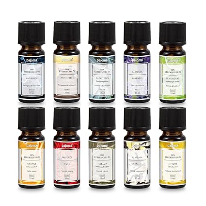 pajoma Duftöl Set 10x10ml Bestseller Made in Germany für Duftlampe Diffuser Aromatherapie