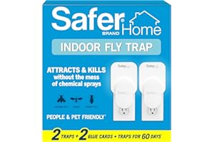 Safer Home Indoor Plug-in Fly Trap - SH502-2SR - Effective Fruit Fly Traps for Indoors, Gnat Traps for House Indoor, 800 Total Sq Ft Protection - 2 Devices + 2 Glue Cards