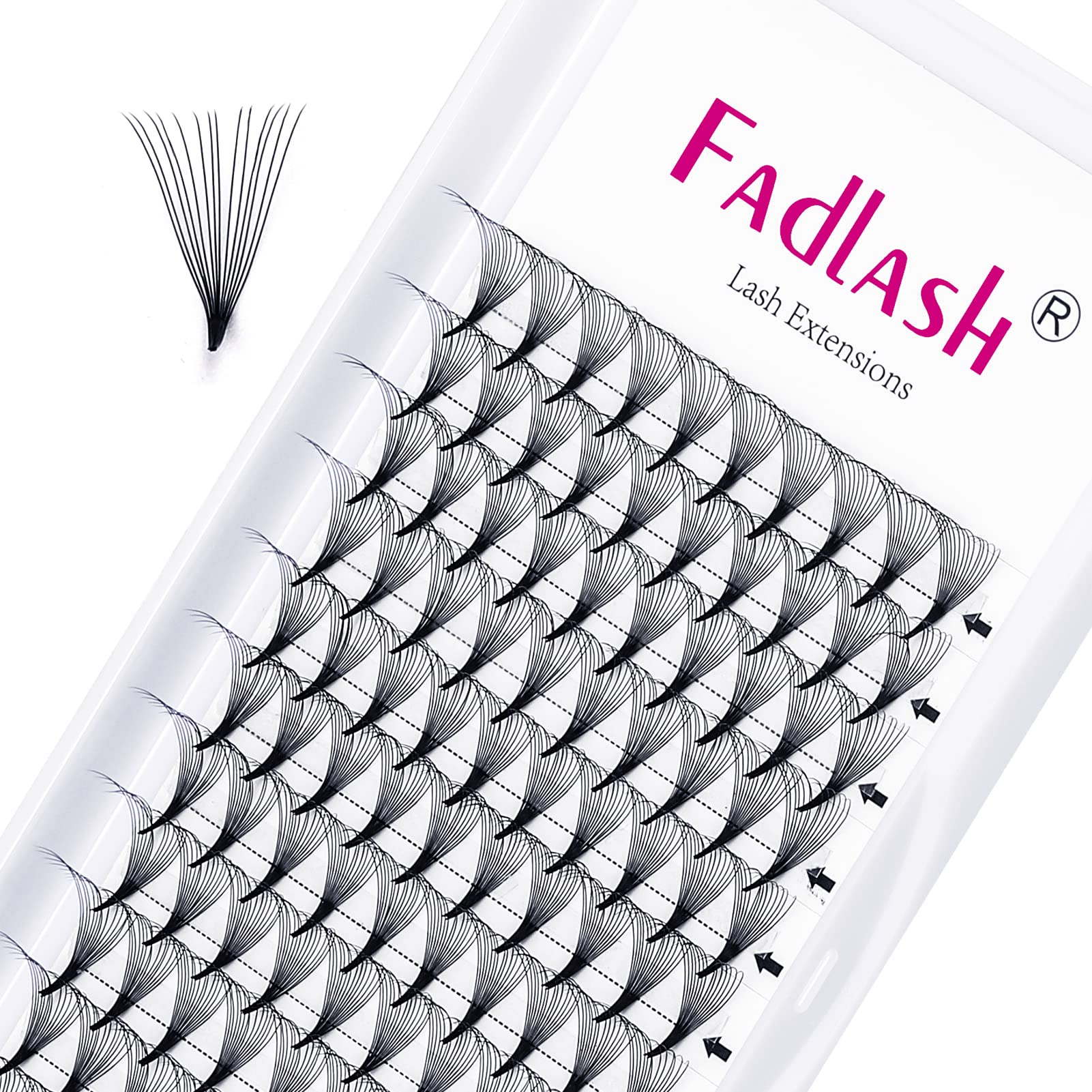 Volume Eyelash Extensions 14D 0.07mm D Curl 11mm Premade Fans Eyelash Extensions Middle Stem Professional Pre Made Fan Eyelashes(14D-0.07-D,11mm)