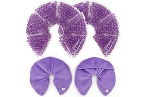 Breast Ice Packs, Lyntimo 2 Pack Hot and Cold Breast Therapy Pads with Plush Cover, Nipple Breastfeeding Cooling & Heating Co