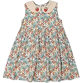 Little Bitty Toddler Girls Dresses Cotton Sleeveless Casual Strawberry Print Summer Sundress for Kids Size 2-7T