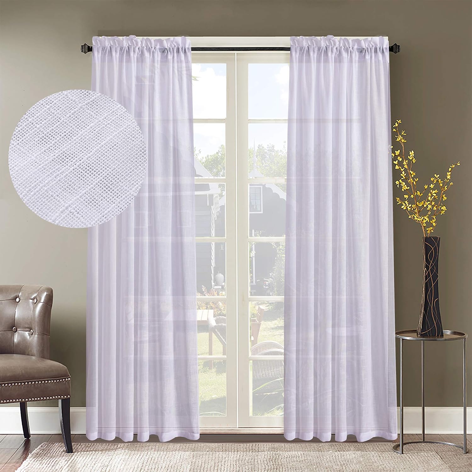 Home Brilliant Living Room Curtains 84 Inch Long - Image 3