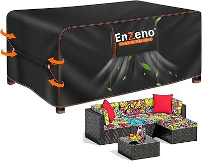 Enzeno Garden Furniture Cover 420D Waterproof with Air Vents 220x100cm