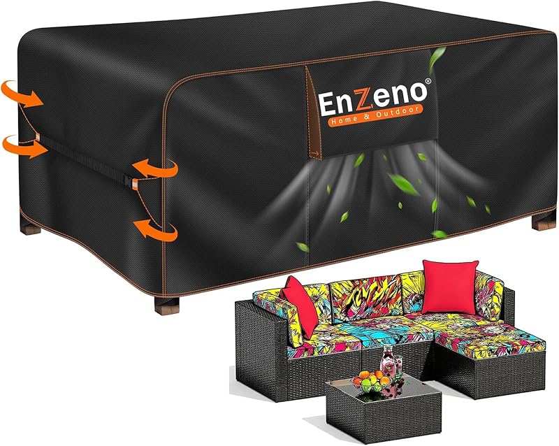 Enzeno Garden Table Cover Rectangular 200x160cm 420D Oxford Waterproof