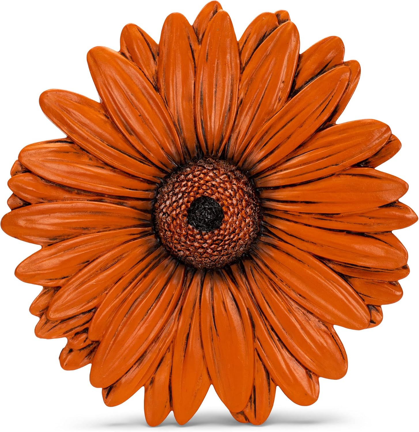 Hardscaping Materials - NAT & Jules Gerbera Daisy Flower Shaped Dimensional Indoor Outdoor 12 inch Cast Resin Decorative Garden Stepping Stone, Patio, Walkway Sculpture Yard Art, Orange