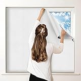 White Blackout Curtains for Bedroom, Portable DIY