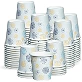 Gusto [3 oz. - 300 Count] Small Paper Cups, Disposable Mini Bathroom Mouthwash Cups - Eco-Friendly and Versatile - Floral (Fo