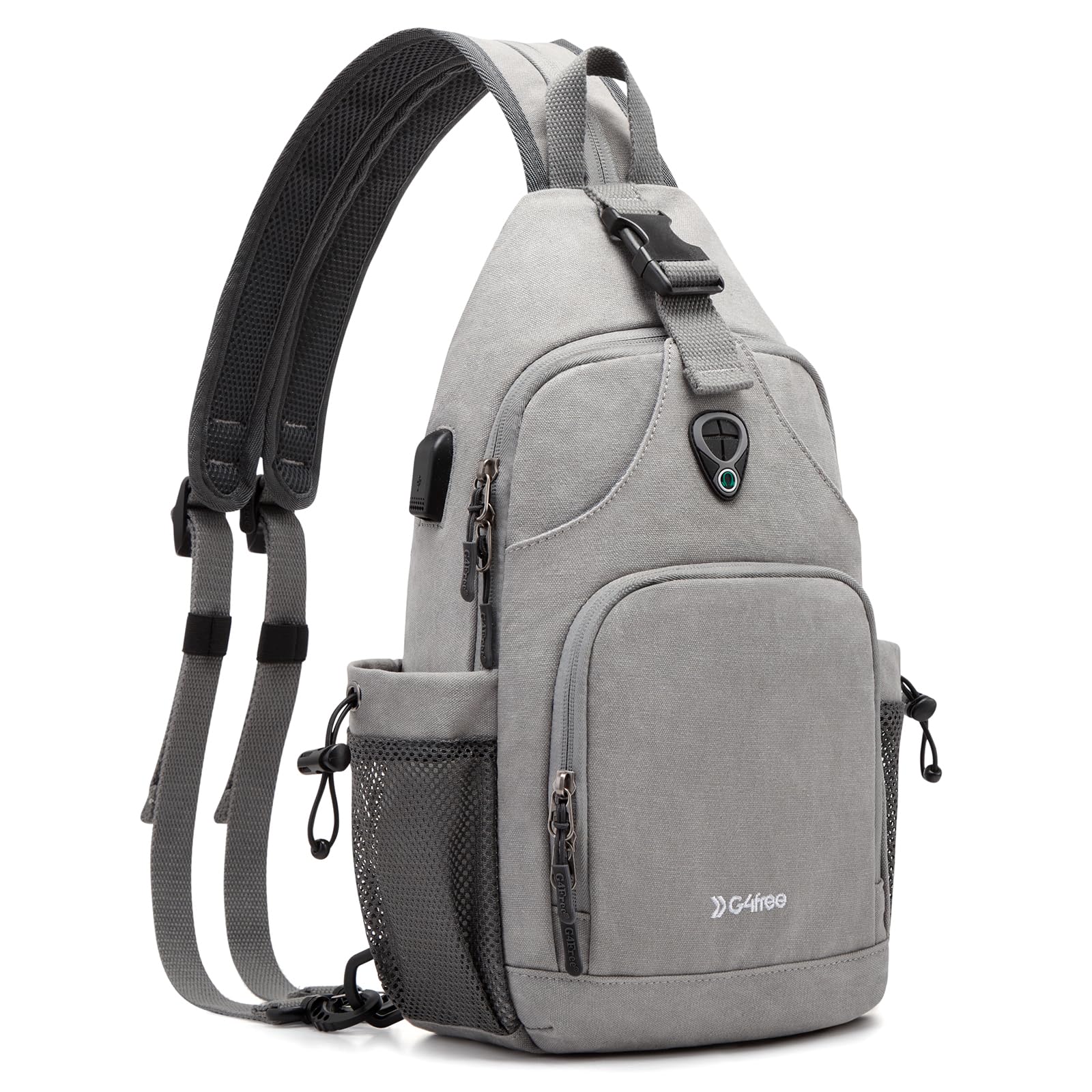 G4Free Mens Sling Bag Canvas Crossbody Hiking Backpack Outdoor Chest Bag Casual Daypack