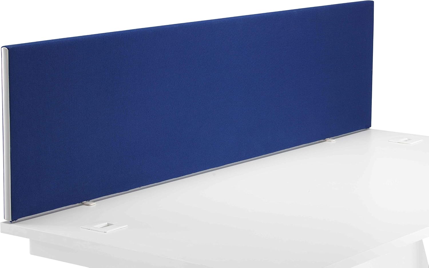 Office Hippo Upholstered Desktop Office Screen, G-Clamp Included, Fire-Retardant, Blue, 180 x 3 x 40 cm, Royal Blue, 180 cm