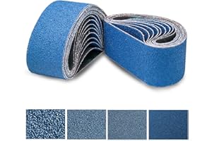 KIMFULIA 3x18 Inch Sanding Belts Kit 12 Pcs (3 Each of 40/60/80/120 Grits) Zirconia Belt Sander Paper for Woodworking Metal Paint Polishing, Stainless Steel, Cars, and Furniture
