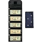 Money Wallet Organizer for Cash with 5 Zippered Pockets - Handy Currency Organizer & Cash Envelope Wallet - Ideal Money Holder for Bills, Coins, Foreign Currencies and Travel - Anchor