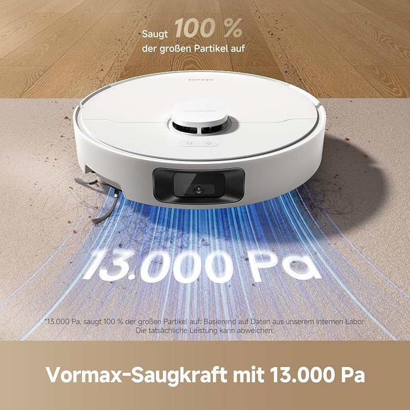 D20 Pro Plus Saugroboter, 13.000 Pa Saugkraft, DuoBrush für Tierhaare, Eckenrein, Selbstentl, Hindernisverm. m. LDS-Navigation & Laser, saugt und wischt, Hartböden & Teppiche, 5.200 mAh Akku
