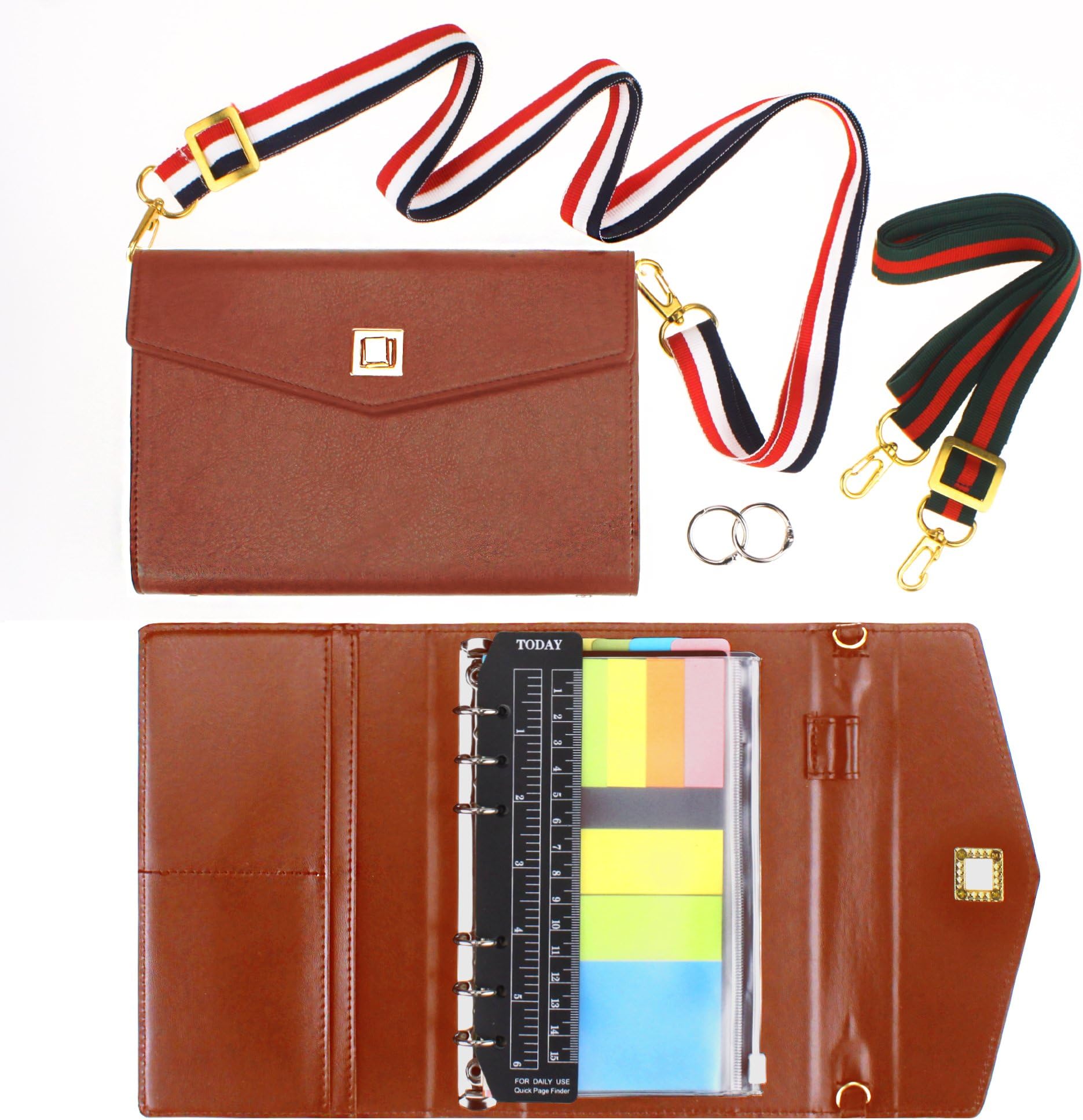 SynLiZy A6 PU Leather Personal Organizer Planner Set of 12 Accessories