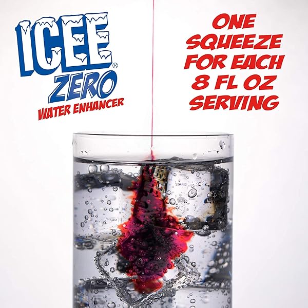 ICEE ZERO CALORIE CHERRY LIQUID WATER ENHANCER DRINK MIX, NATURAL FLAVOR DROPS, SUGAR FREE, 1.62 FL OZ CONCENTRATE (48 ML) – 4 PACK