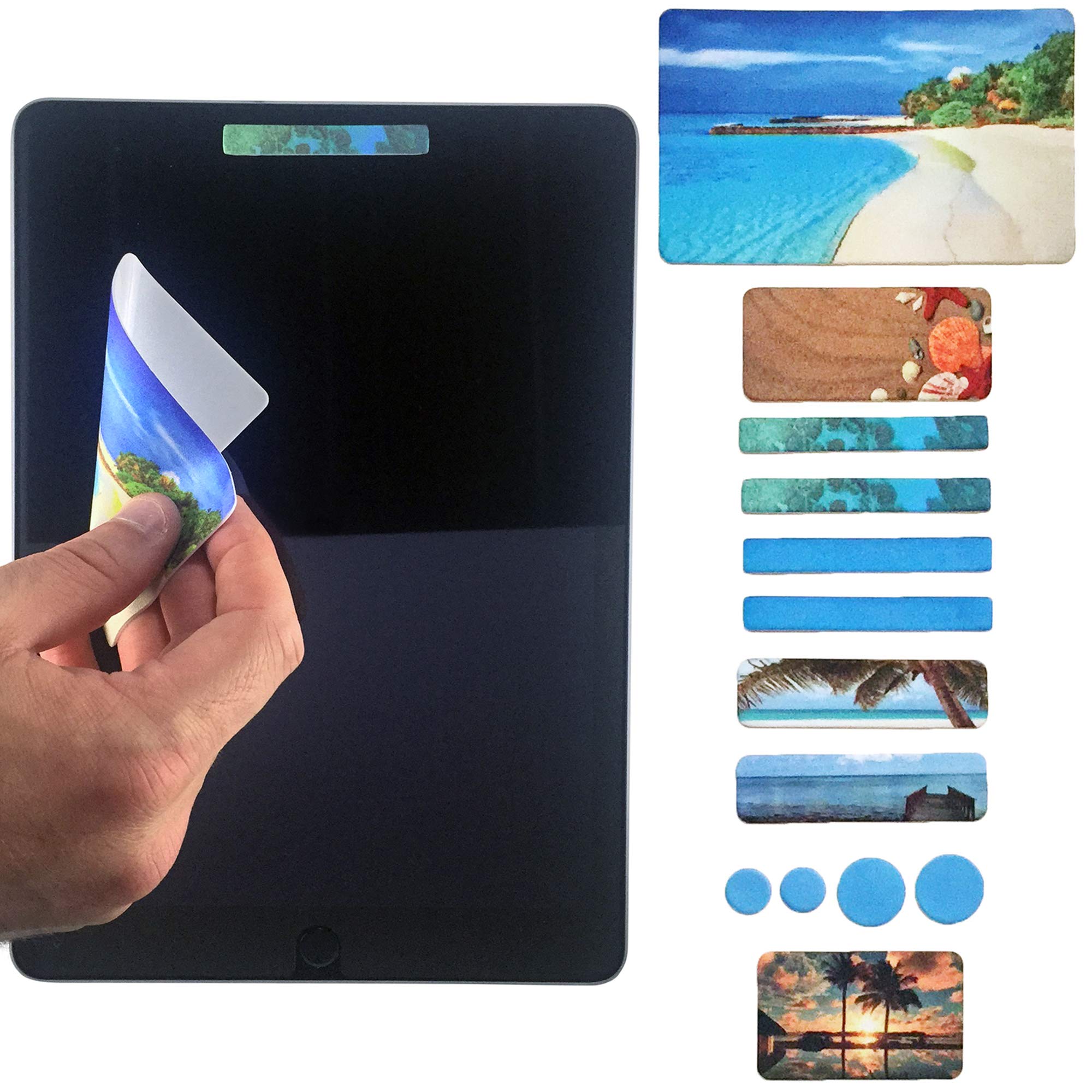 Webcam Covers - Laptop Webcam Cover - Tablet Webcam Covers - Smart TV & for Every Size Webcam on Any Device - Reusable/Multi-use – Protect Your Privacy with Gecko (BEACH)