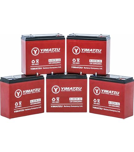 Yimatzu 12V 22Ah AGM Deep-Cycle Battery – Rated 23Ah @ 20hr