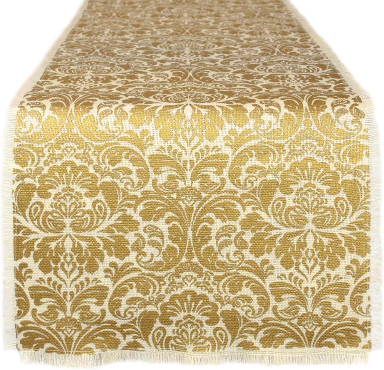 Best gold damask table runner