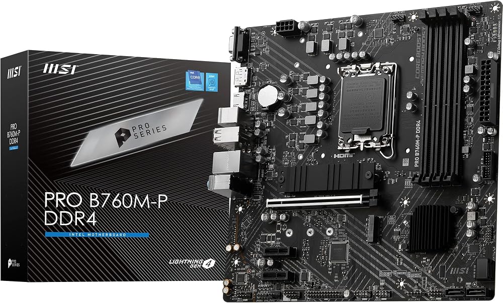 MSI PRO B760M-P DDR4 Motherboard Micro-ATX LGA 1700 14th 13th 12th Gen Intel