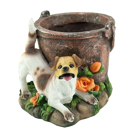 Jack Russell Handpainted Planter Flower Pot Amazon.co.uk Kitchen & Home