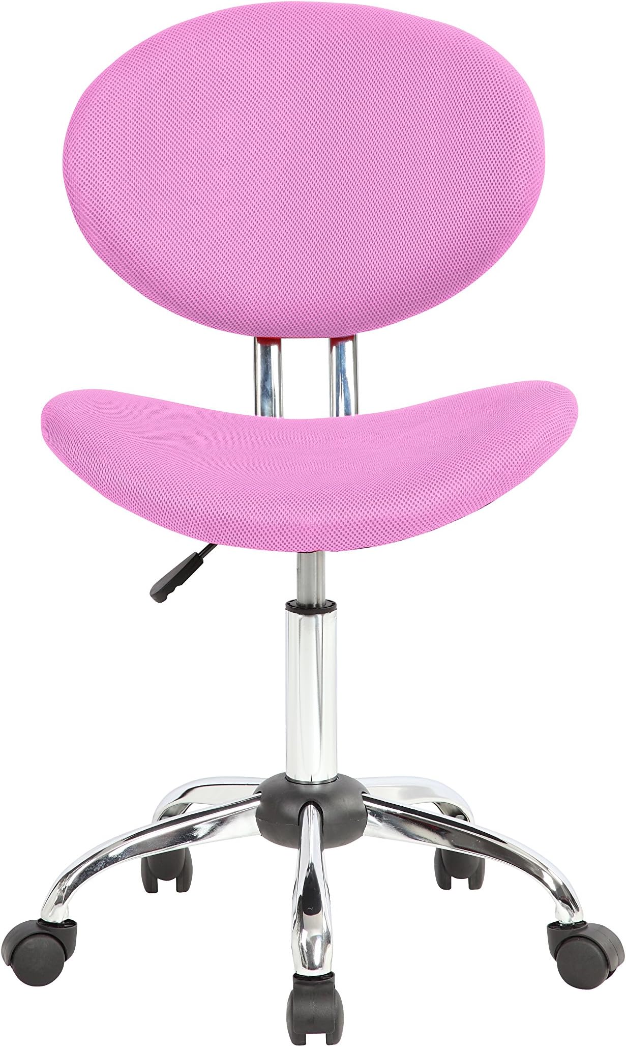 Eurostile Mordern Mid-back Swivel Computer Desk Task Chair For Teens/Children/Kids/Students with Metal Chromed Base 1011 Pink