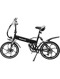 Joulvert Stealth Folding Electric Bicycle, 20 inch wheels, Black