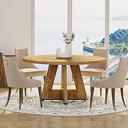 Tribesigns Round Dining Table Wood Kitchen Table