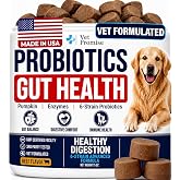 Probiotics for Dogs - Dog Probiotics with Digestive Enzymes, Soft Chews | Prebiotics for Gut Health - Dog Diarrhea, Gas, Constipation &amp; Itchy Skin, Upset Stomach Relief, Advanced Daily Gut Supplement