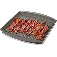 Prep Solutions by Progressive Microwave Large Bacon Grill - Gray, , 7-9 Strips of Bacon, Cook Frozen Snacks, Frozen…
