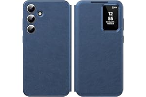 for Samsung Galaxy S26 Plus Case, Clear Smart Small Window Flip Premium Leather TPU Inner for Samsung S26+ Smart View Case, A