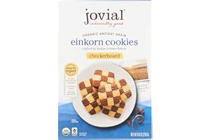 Jovial Organic Einkorn Checkerboard Cookies - Organic Cookies, High Protein, Fair Trade Certified, All Natural Ingredients, Low Carb, Low Sugar, Palm Done Right - 8.8 Oz