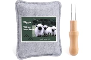 WONVOC Needle Felting Pad, Felting Kit, Needle Felting Mat and Felting Needles with Wooden Handle Holder,Needles Felting Tools for Wool Craft Project