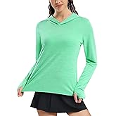 MIER Women's Long Sleeve Workout Shirts Sun Protection Hoodie UPF 50+ UV Shirt for Fishing Hiking Running, Lightweight
