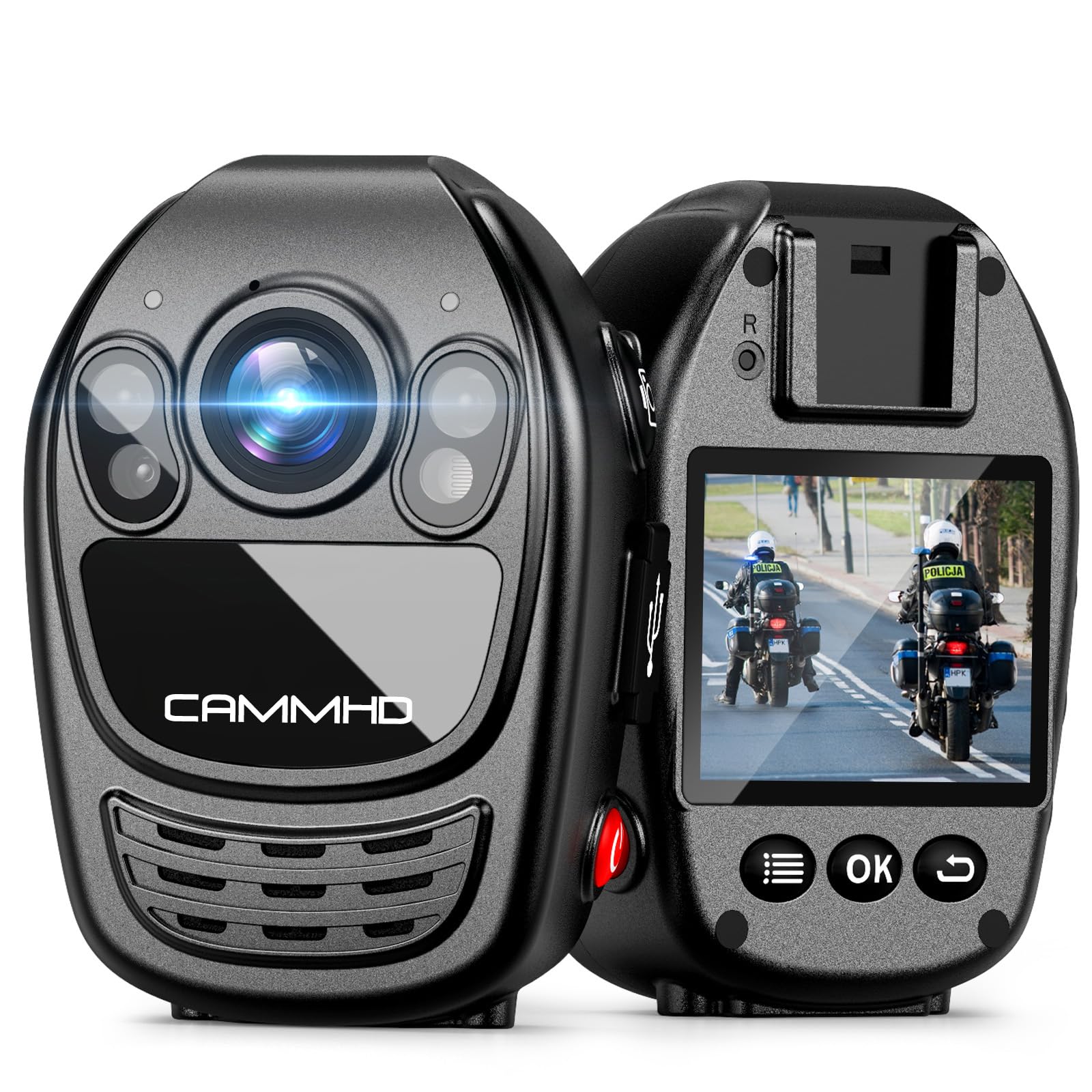 CAMMHD YX1 32GB 2K/1440P Body Cameras with Audio and Video,3500mAh of 12Hrs Video Record,Night Vision Body Cam with Extended Storage Design for Law Enforcement,Security