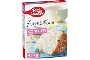 BETTY CROCKER - CAKE MIX - Confetti Flavour Angel Food Cake Mix, 430 Grams Package, Baking Mix, Just Add Water, Tastes Like H