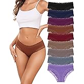 Cotton bikini for women Cheeky Panties lace Hipster for Ladies underwear pack womens Soft Stretch Breathable S-XL