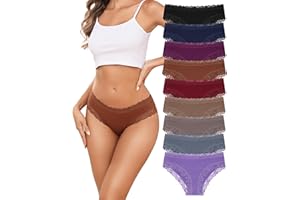 Cotton Bikini for Women Cheeky Panties lace Hipster for Ladies Underwear Pack Womens Soft Stretch Breathable S-XL